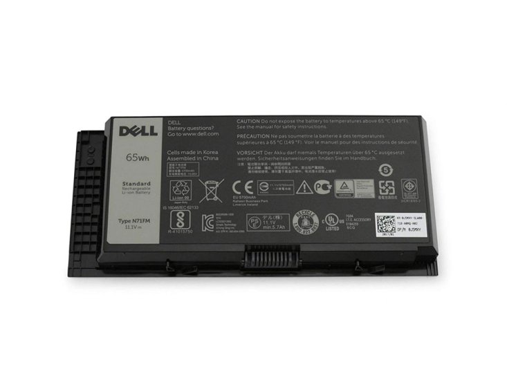 65Whr N71FM 5V19F 451-BBGN Dell Precision M4800 P20E Batteri - Klik på billedet for at lukke