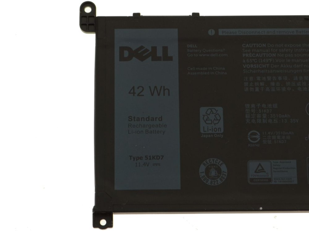 3-Celle 42Wh Dell 51KD7 051KD7 FY8XM Y07HK Batteri