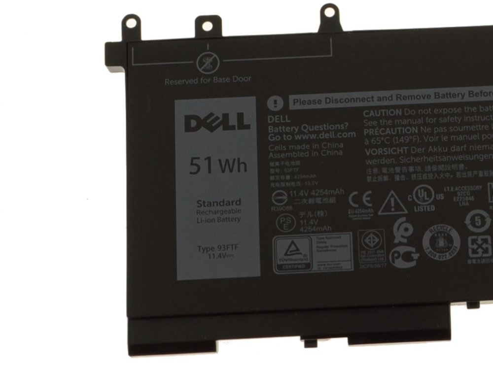 Original 4254mAh 51Wh 3-Celle Batteri Dell DJWGP D4CMT