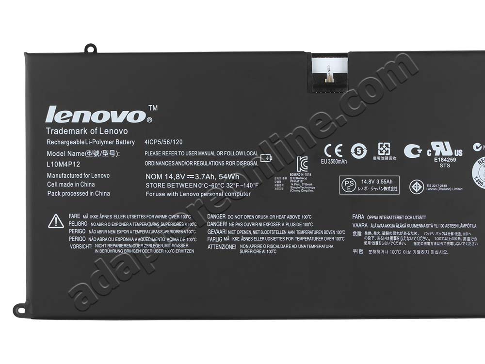 54WH Lenovo IdeaPad U300s 1080-2BU 1080-2CU Batteri