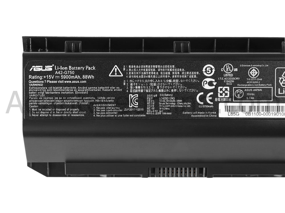 Original Asus G750JS-T4069H G750JS-T4077H Batteri