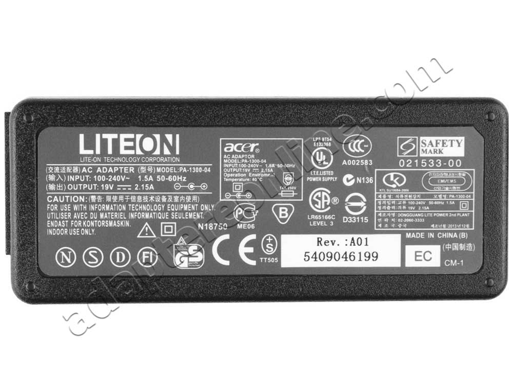 40W Acer g236hl bbd g236hlbbd h276hl AC Adapter Oplader