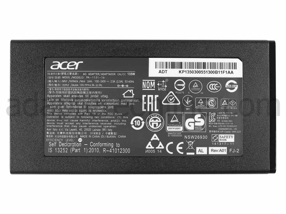 Original 135W Acer Nitro 5 AN515-41 AC Adapter Oplader