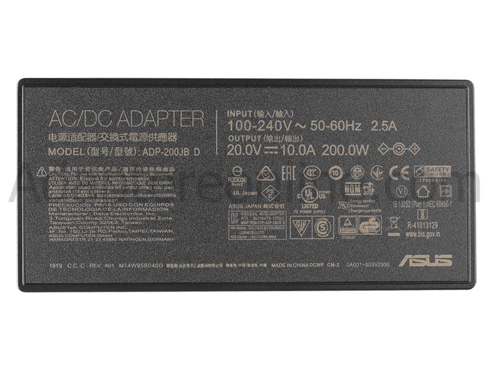 Original 200W Asus TUF Gaming F15 FX507ZC AC Adapter Oplader