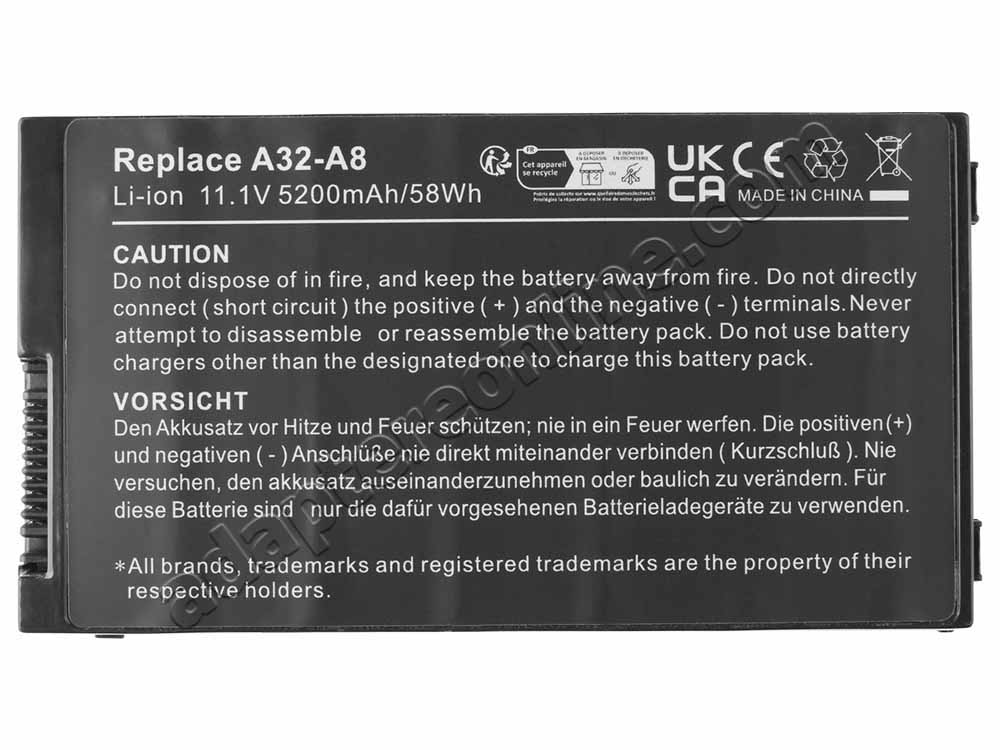 49Wh 6-Celle Asus 32-F80H Batteri