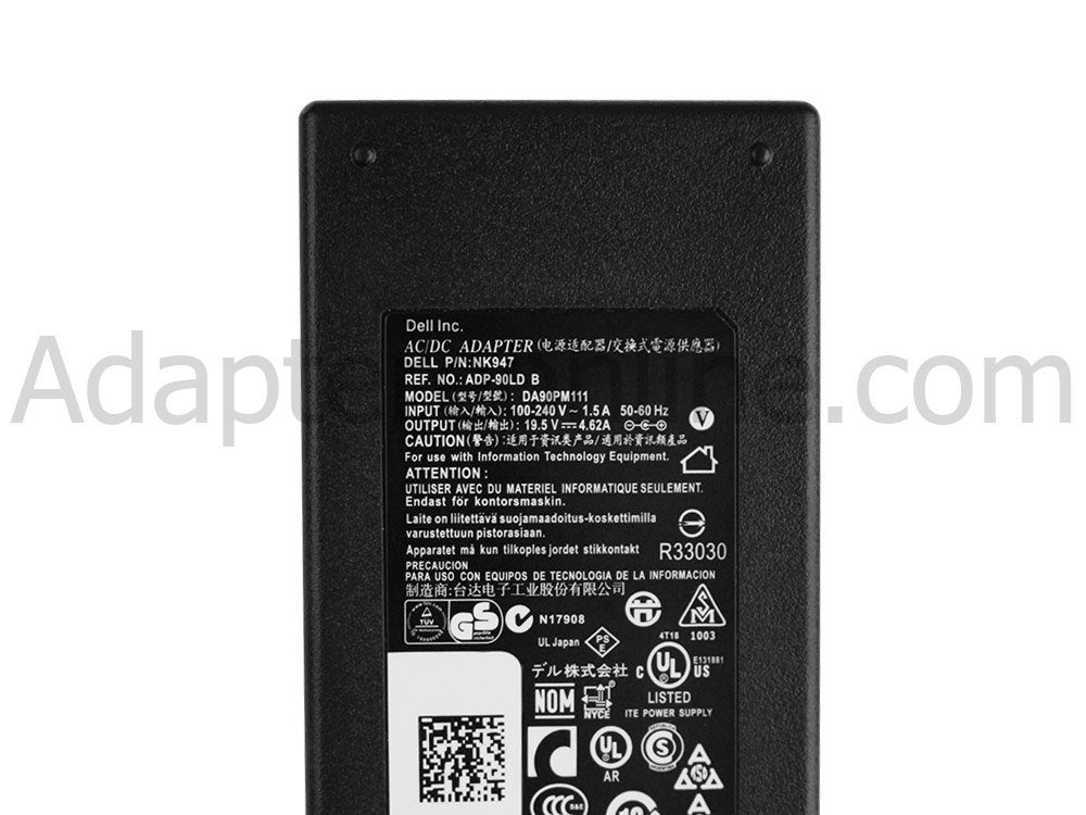 90W Dell Inspiron i13z-3181sLV AC Adapter Oplader