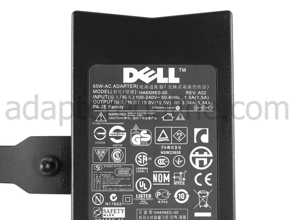 19.5V 3.34A 65W Slim Dell 0U7809 0WK890 1X917 AC Adapter Oplader