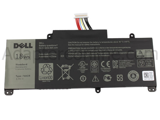 Original 18Wh Batteri Dell 074XCR 74XCR