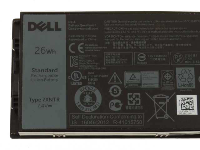 Original 26Wh 2-Celle Dell 7XNTR 07XNTR FH8RW Batteri