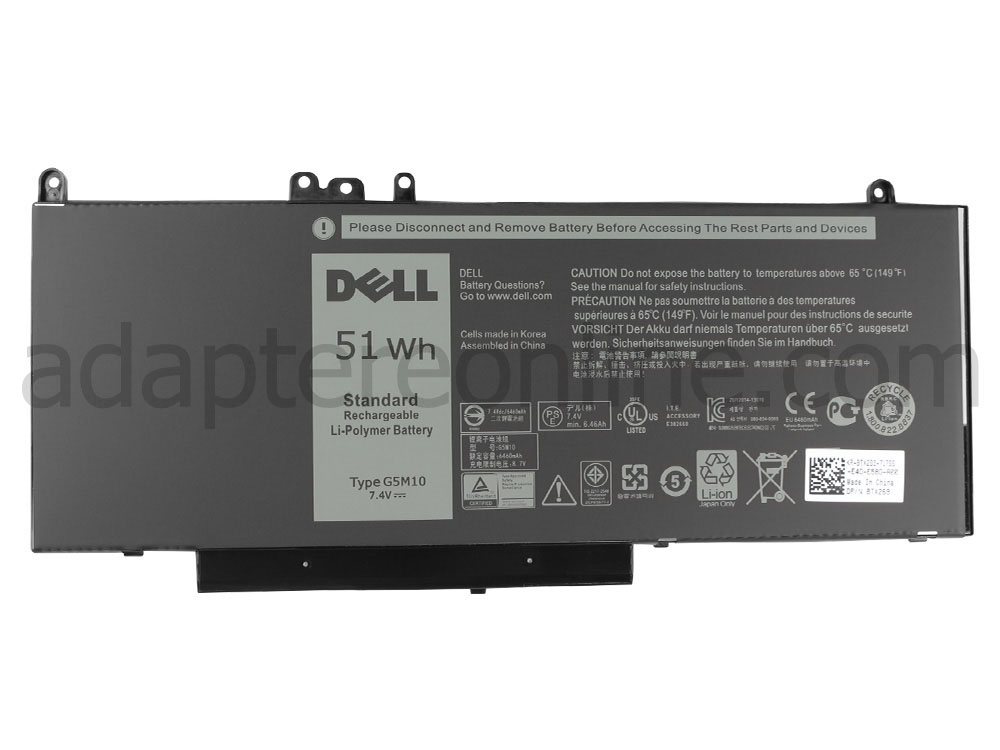 Original 51Wh 4-Celle Dell Latitude 12 E5250 P25S001 Batteri