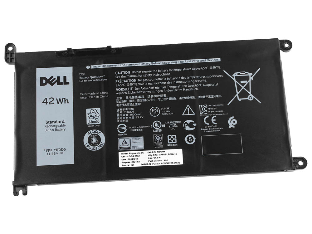 Original 3500mAh 42Wh 3-Celle Dell Inspiron 14 5481 P93G001 Batteri