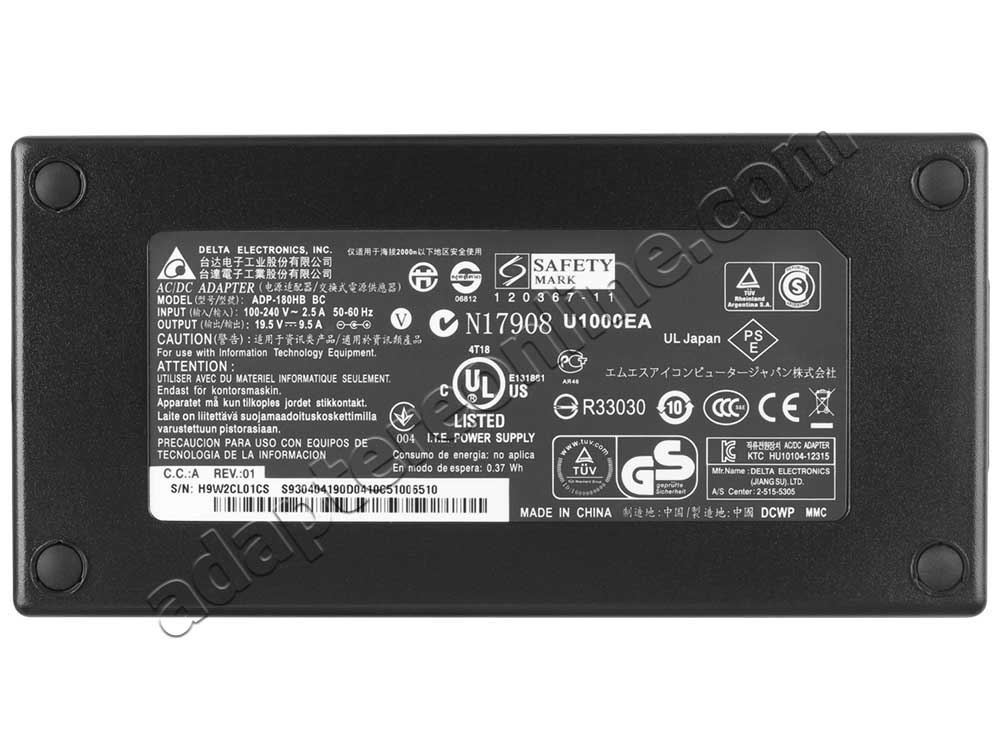 180W AC Adapter Oplader MSI GS73VR 7RF Stealth Pro