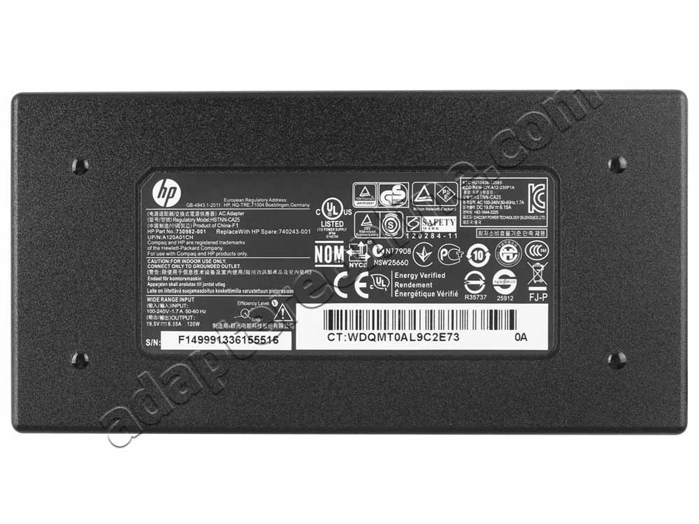 120W HP HSTNN-LA25 709984-001 710415-001 PA-1121-62HE AC Adapter Oplader