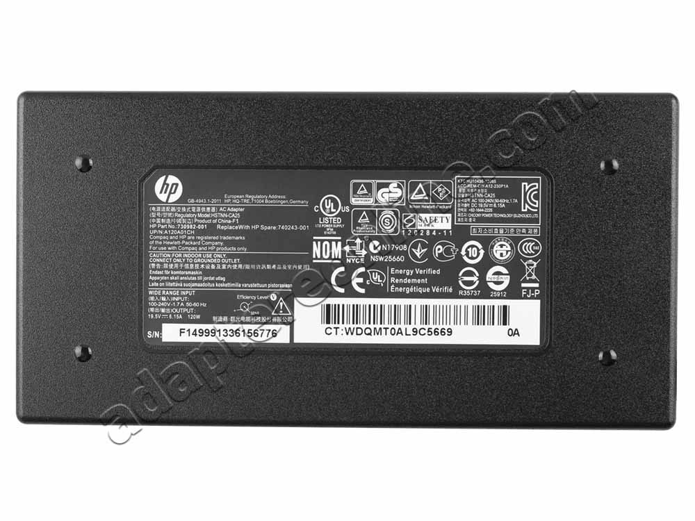 120W HP Envy 17-1150eg 17-1190eg 17-2000eg 17-2001eg AC Adapter Oplader