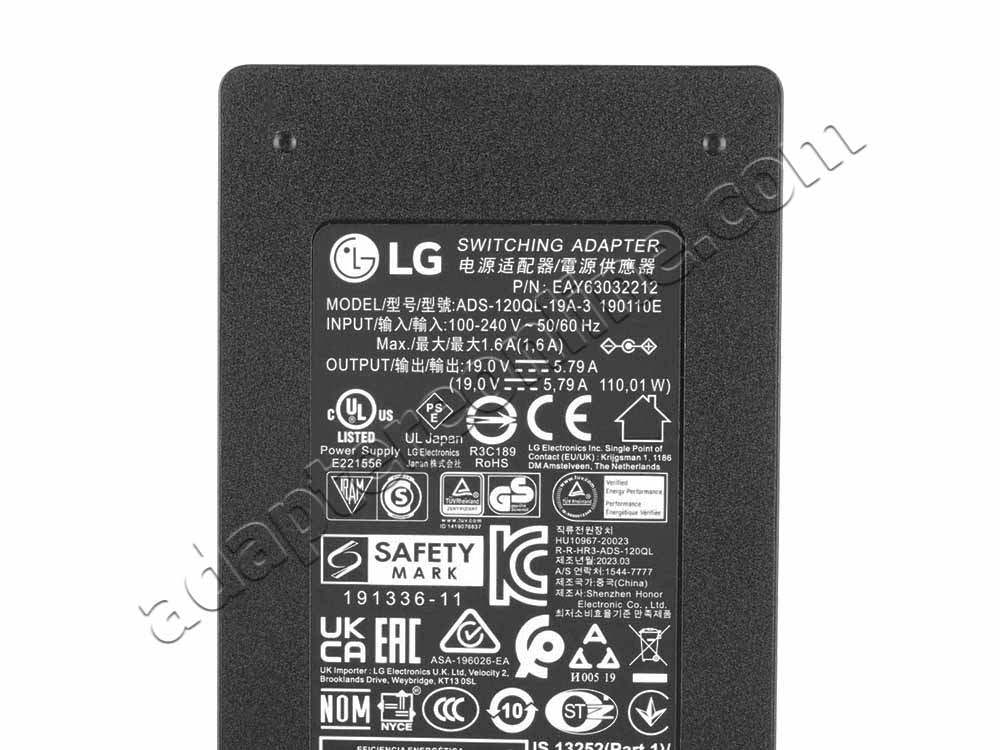 Original 110W LG 34UM88C-P 34UM95-PE AC Adapter Oplader