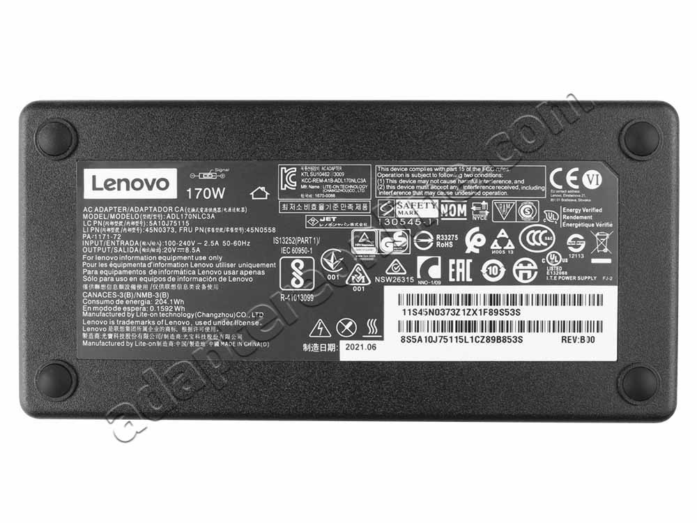 170W Lenovo 45N0111 36200232 36200401 Delta ADP-170BB B AC Adapter Oplader