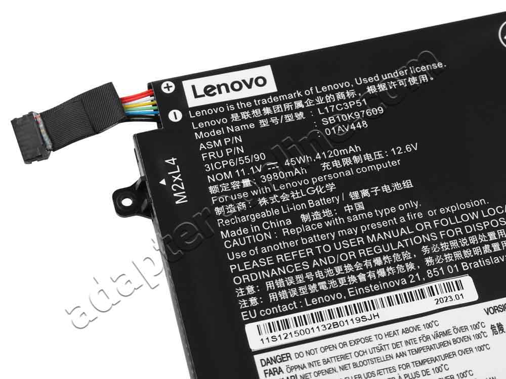 Original 45Wh 4050mAh 3-Celle Lenovo ThinkPad E580 20KSCTO1WW Batteri