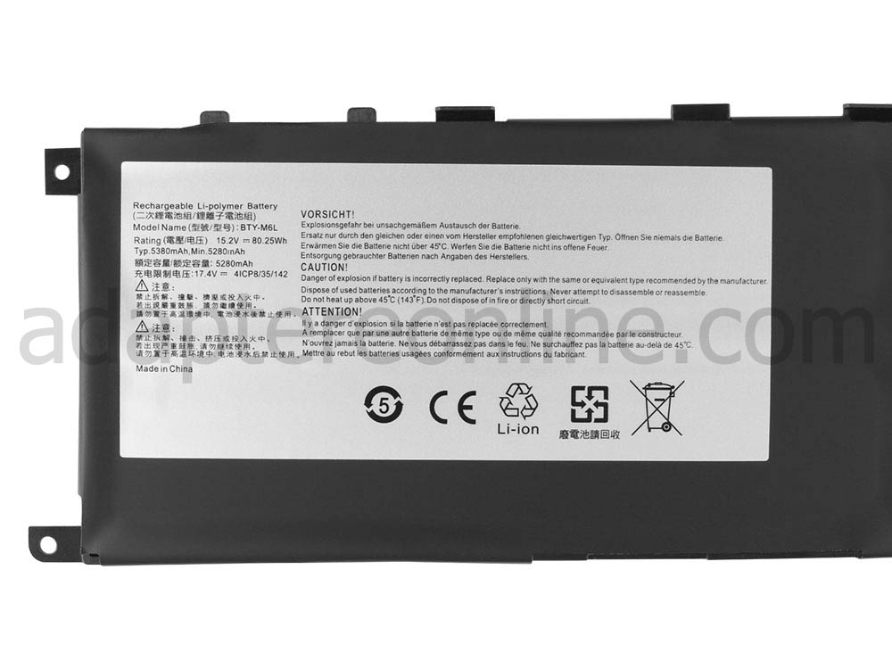 5380mAh 4-Celle MSI GS65 8RE MS-16Q2 Batteri