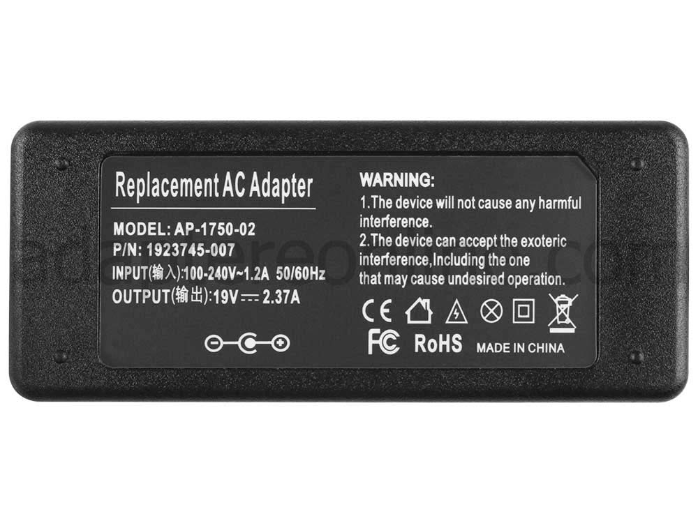 45W 19V 2.37A Medion Akoya S2218 MD99590 MD99595 AC Adapter Oplader