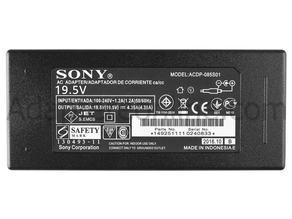 85W Adapter Oplader Sony KDL-48W600B KLV-24R402A