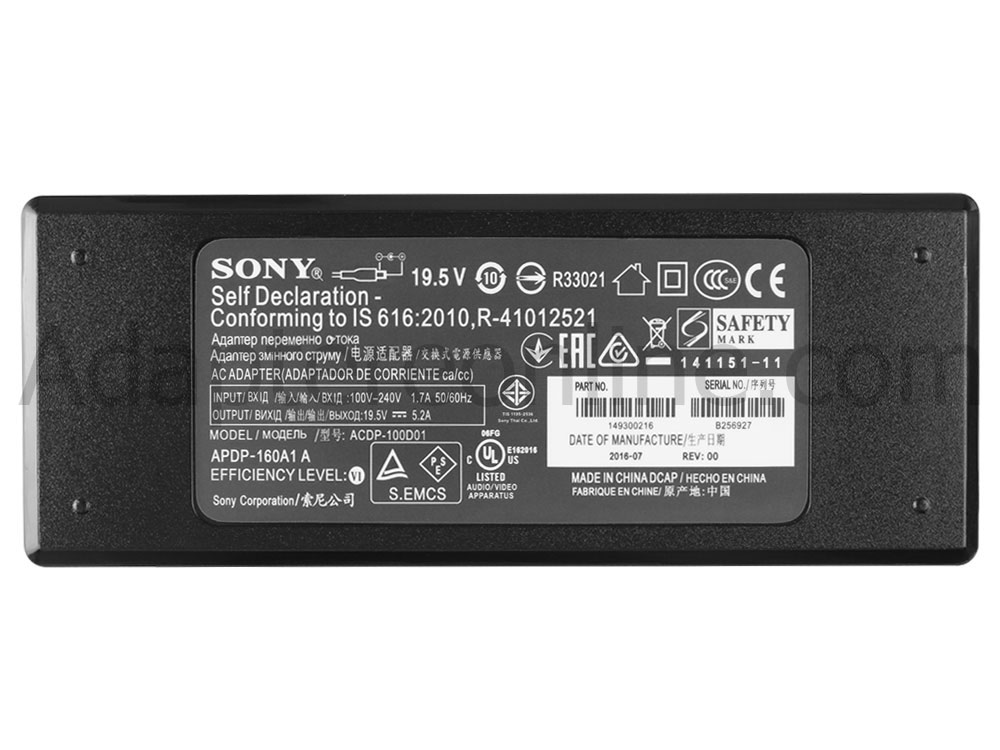 101W Sony KD-43X720E1 AC Adapter Oplader