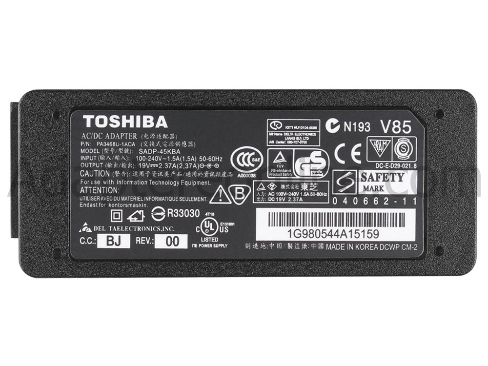 45W Toshiba Satellite S50-B-11J S50-B-133 S50-B-13M AC Adapter Oplader