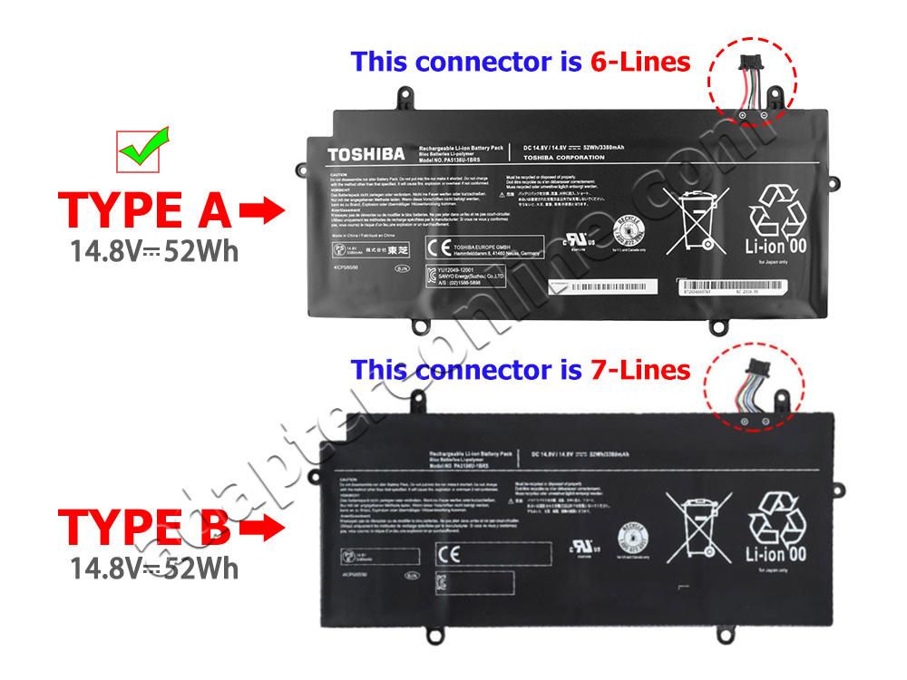 Original 52Whr Toshiba Portege Z30-A-10G Z30-A1310 Batteri