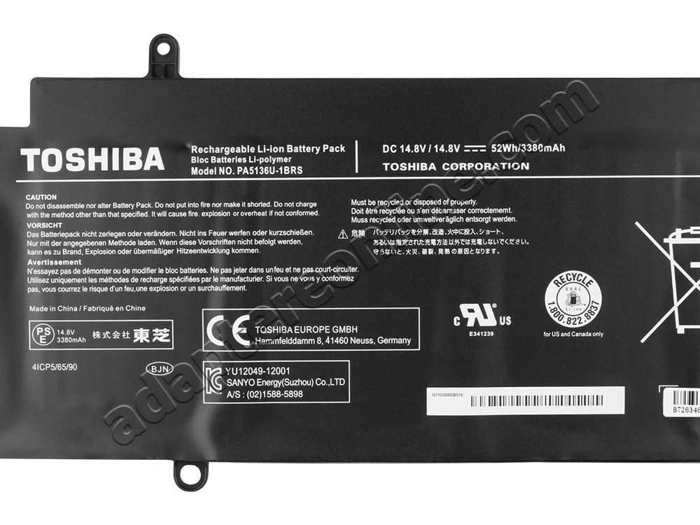 Original 52Whr Toshiba Portege Z30-A-10G Z30-A1310 Batteri